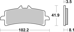 SBS DUAL CARBON RACING BRAKE FRONT (3.5mm backing plate)