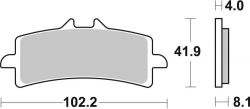 SBS DUAL CARBON RACING BRAKE FRONT (4mm backing plate)