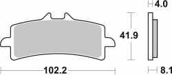 SBS DUAL SINTER RACING BRAKE PADS WSBK SPEC (4mm backing plate)