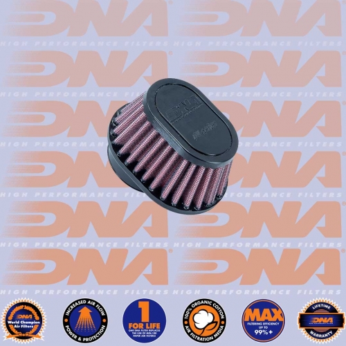 DNA FILTERS RUBBER TOP OVAL CLAMP ON 51mm INLET 50mm LENGTH AIR FILTER