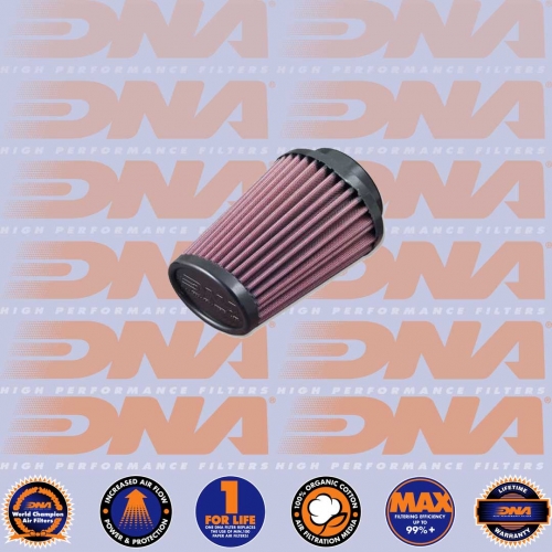 DNA FILTERS RUBBER TOP OVAL CLAMP ON 65mm INLET 142mm LENGTH AIR FILTER