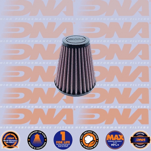 DNA FILTERS RUBBER TOP ROUND CLAMP ON 52mm INLET 100mm LENGTH AIR FILTER