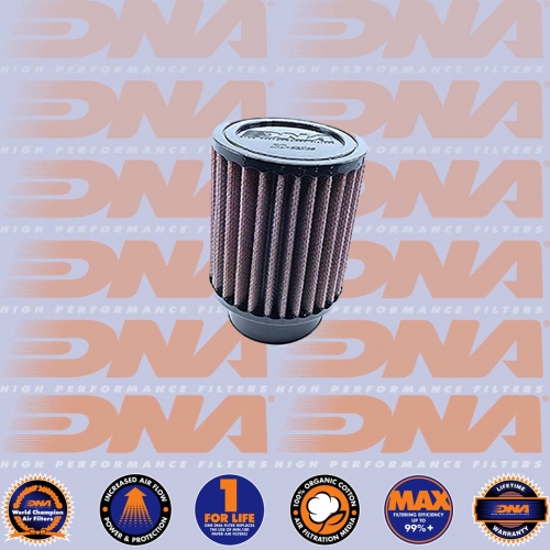 DNA FILTERS RUBBER TOP ROUND CLAMP ON 54mm INLET 5 DEG. 130mm LENGTH AIR FILTER