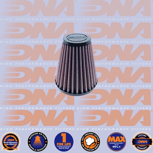 DNA FILTERS RUBBER TOP ROUND CLAMP ON 57mm INLET 100mm LENGTH AIR FILTER