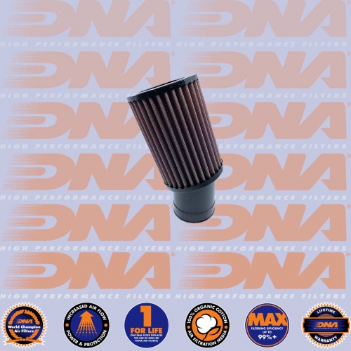 DNA FILTERS RUBBER TOP ROUND CLAMP ON 60mm INLET 20 DEG. 100mm LENGTH AIR FILTER