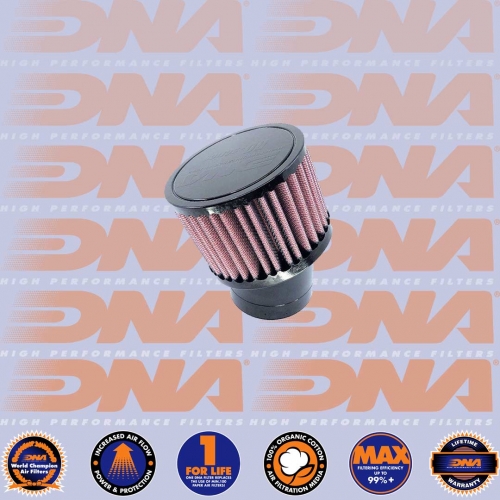 DNA FILTERS RUBBER TOP ROUND CLAMP ON 60mm INLET 20 DEG. 75mm LENGTH AIR FILTER