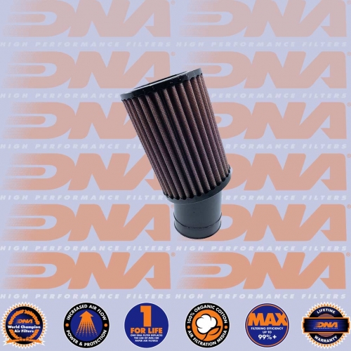DNA FILTERS RUBBER TOP ROUND CLAMP ON 70mm INLET 20 DEG. 102mm LENGTH AIR FILTER