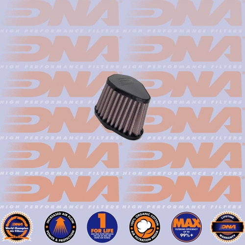 DNA FILTERS GREY LEATHER TOP HEXA. CLAMP ON 38mm INLET 68mm LENGTH AIR FILTER
