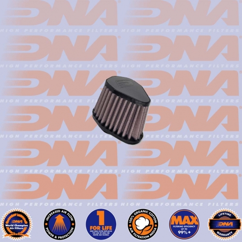 DNA FILTERS GREY LEATHER TOP HEXA. CLAMP ON 51mm INLET 68mm LENGTH AIR FILTER